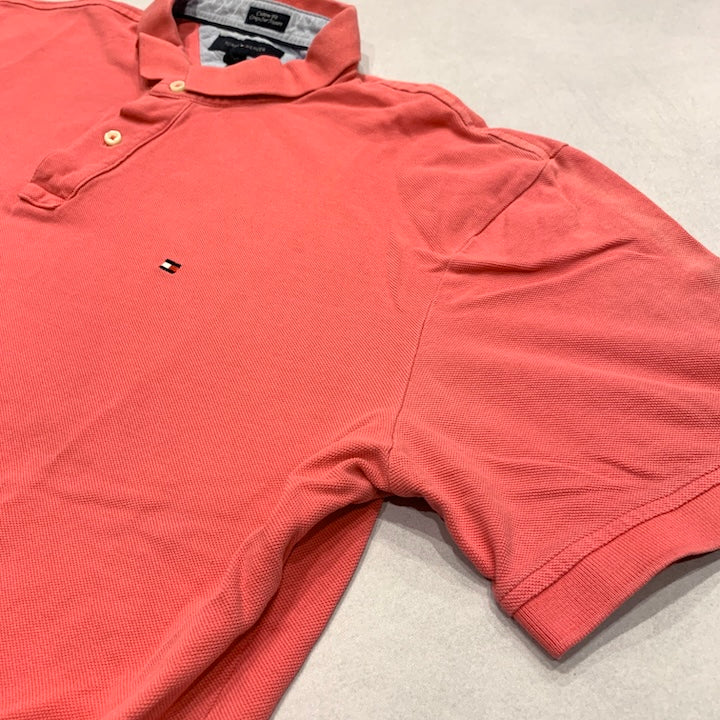 トミーヒルフィガー Tommy Hilfiger 半袖ポロシャツ ピンク メンズXXL