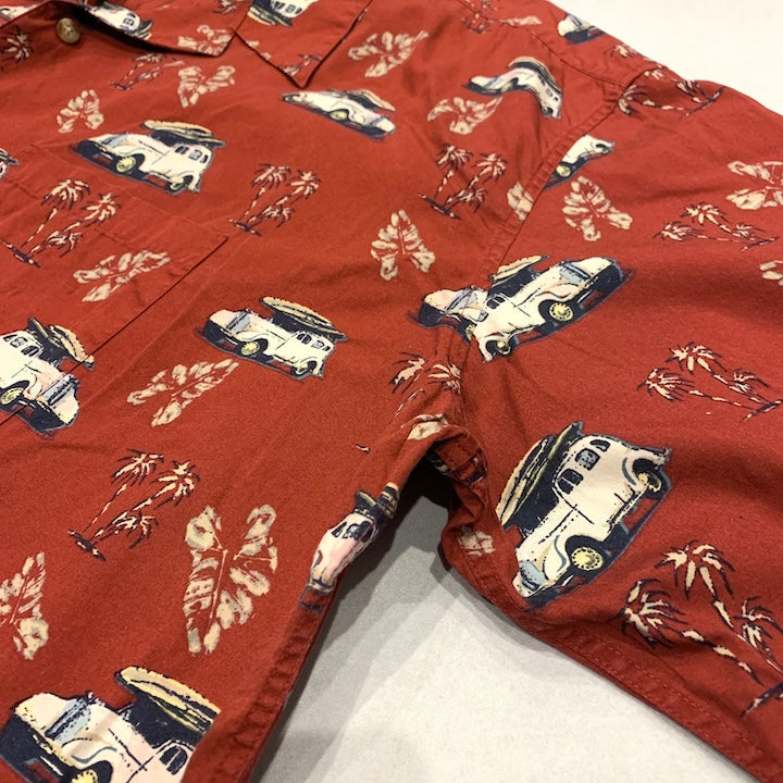ハーバーベイ Harbor Bay 半袖シャツ アロハシャツ 車 総柄 メンズ3XL