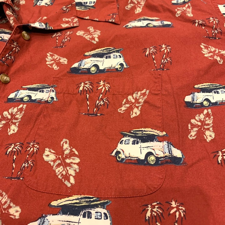 ハーバーベイ Harbor Bay 半袖シャツ アロハシャツ 車 総柄 メンズ3XL