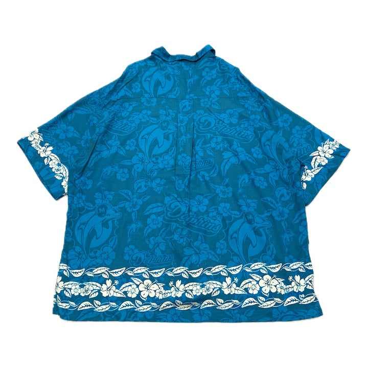 エヌエフエル 古着 半袖シャツ ドルフィンズ アロハシャツ XXL