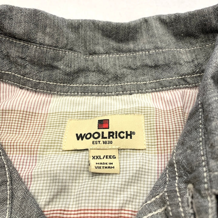 ウールリッチ 古着 半袖シャツ ワークシャツ グレー XXL