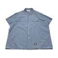 ディッキーズ Dickies 半袖シャツ ワークシャツ スカイブルー 無地 メンズ3XL