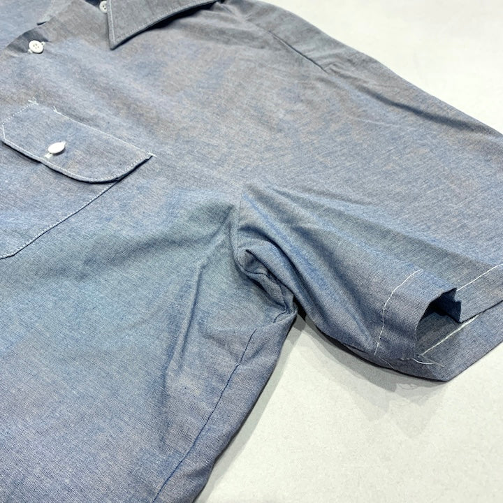 ディッキーズ Dickies 半袖シャツ ワークシャツ スカイブルー 無地 メンズ3XL