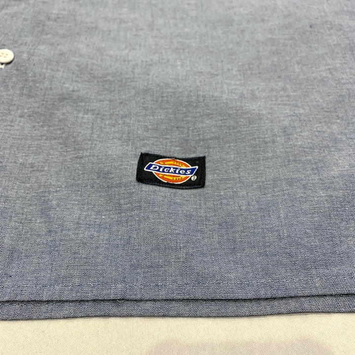 ディッキーズ Dickies 半袖シャツ ワークシャツ スカイブルー 無地 メンズ3XL