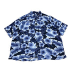 ジョージ George 半袖シャツ アロハシャツ ブルー 総柄 メンズ3XL