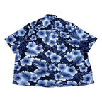 ジョージ George 半袖シャツ アロハシャツ ブルー 総柄 メンズ3XL