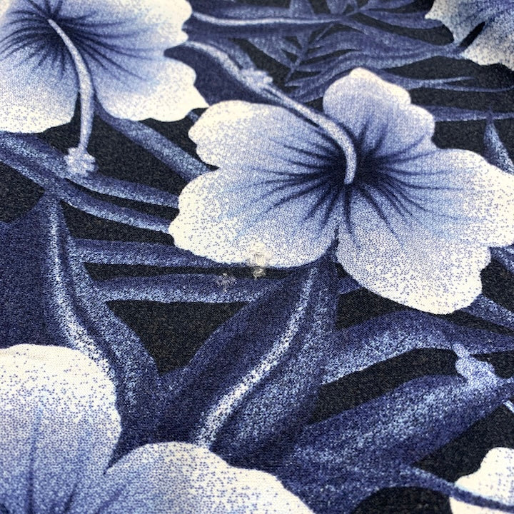 ジョージ George 半袖シャツ アロハシャツ ブルー 総柄 メンズ3XL