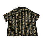 ピューリタン Puritan 半袖シャツ アロハシャツ ブラック 黒 総柄 メンズ3XL