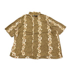 ピューリタン Puritan 半袖シャツ アロハシャツ ブラウン 茶 総柄 メンズ3XL
