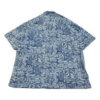 バティックベイ Batik Bay 半袖シャツ アロハシャツ ブルー 総柄 メンズXXL
