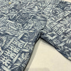 バティックベイ Batik Bay 半袖シャツ アロハシャツ ブルー 総柄 メンズXXL