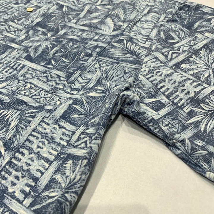 バティックベイ Batik Bay 半袖シャツ アロハシャツ ブルー 総柄 メンズXXL