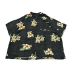 ピューリタン Puritan 半袖シャツ アロハシャツ ブラック 黒 総柄 メンズ3XL
