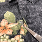 ピューリタン Puritan 半袖シャツ アロハシャツ ブラック 黒 総柄 メンズ3XL