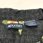ピューリタン Puritan 半袖シャツ アロハシャツ ブラック 黒 総柄 メンズ3XL