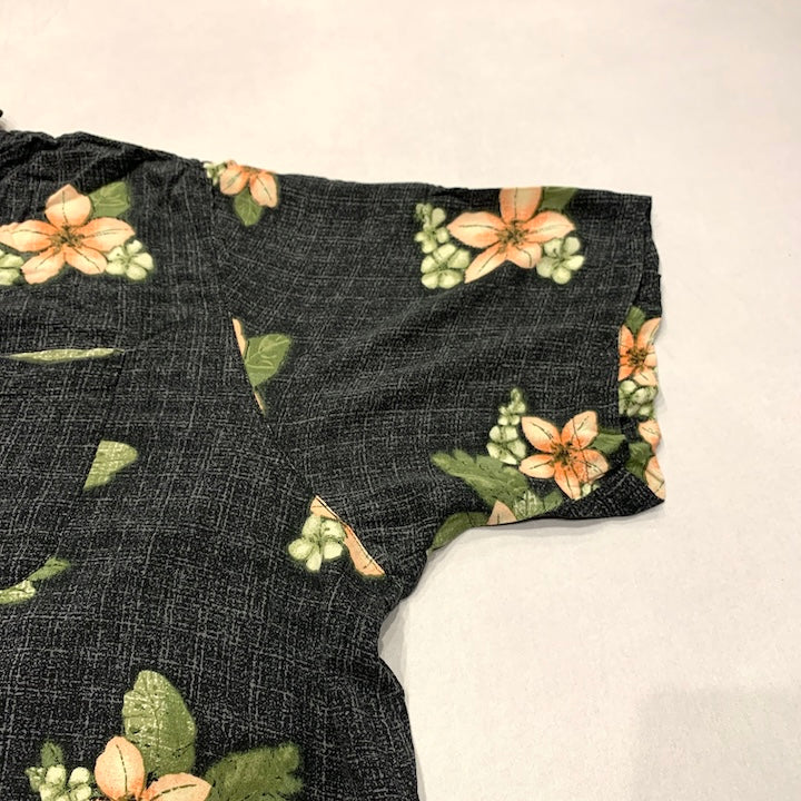 ピューリタン Puritan 半袖シャツ アロハシャツ ブラック 黒 総柄 メンズ3XL