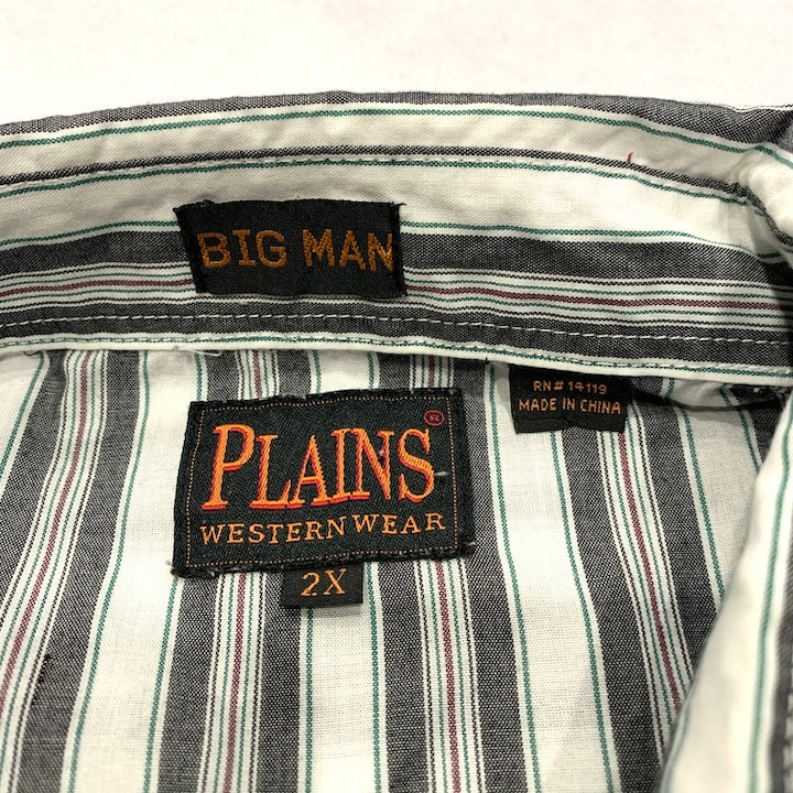 プレインズ PLAINS 半袖シャツ ストライプ ウエスタン メンズXXL