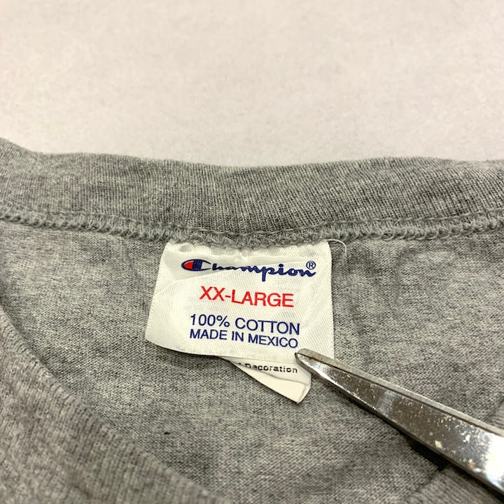 チャンピオン Champion ノースリーブ 刺繍ロゴ グレー メンズXXL