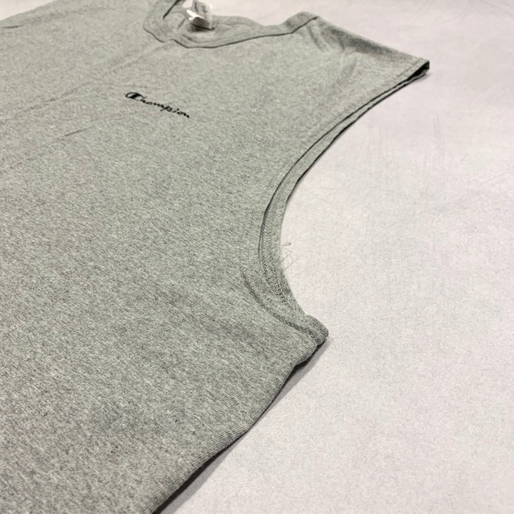 チャンピオン Champion ノースリーブ 刺繍ロゴ グレー メンズXXL