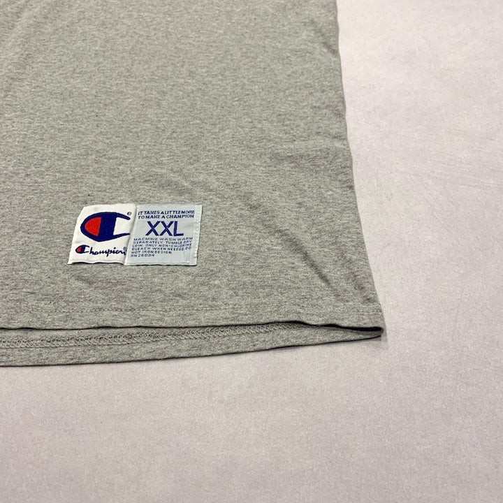 チャンピオン Champion ノースリーブ 刺繍ロゴ グレー メンズXXL
