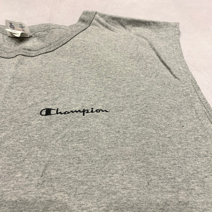 チャンピオン Champion ノースリーブ 刺繍ロゴ グレー メンズXXL