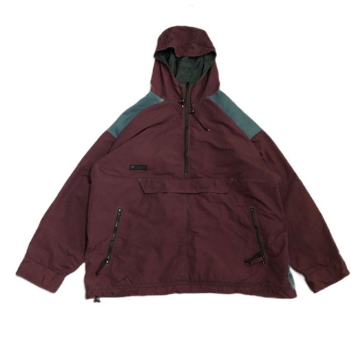 コロンビア 古着 アノラック ナイロンジャケット オーバーサイズ えんじ XL