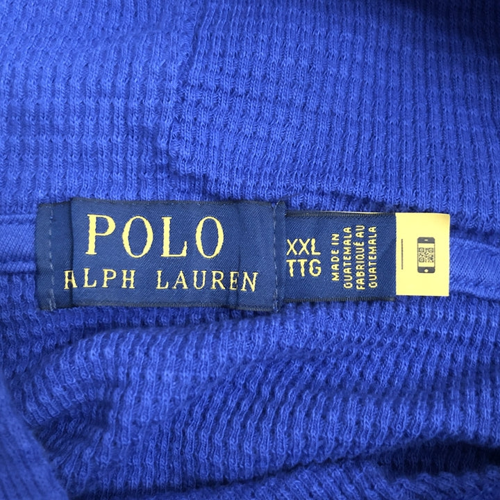 ポロラルフローレン Polo Ralph Lauren パーカー サーマル ブルー メンズ2XL