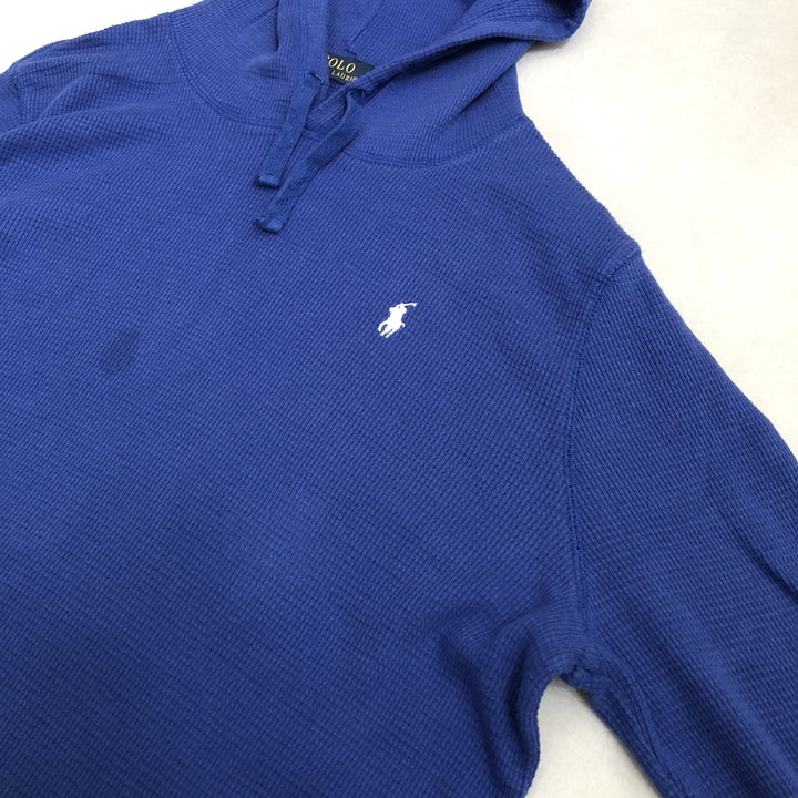 ポロラルフローレン Polo Ralph Lauren パーカー サーマル ブルー メンズ2XL