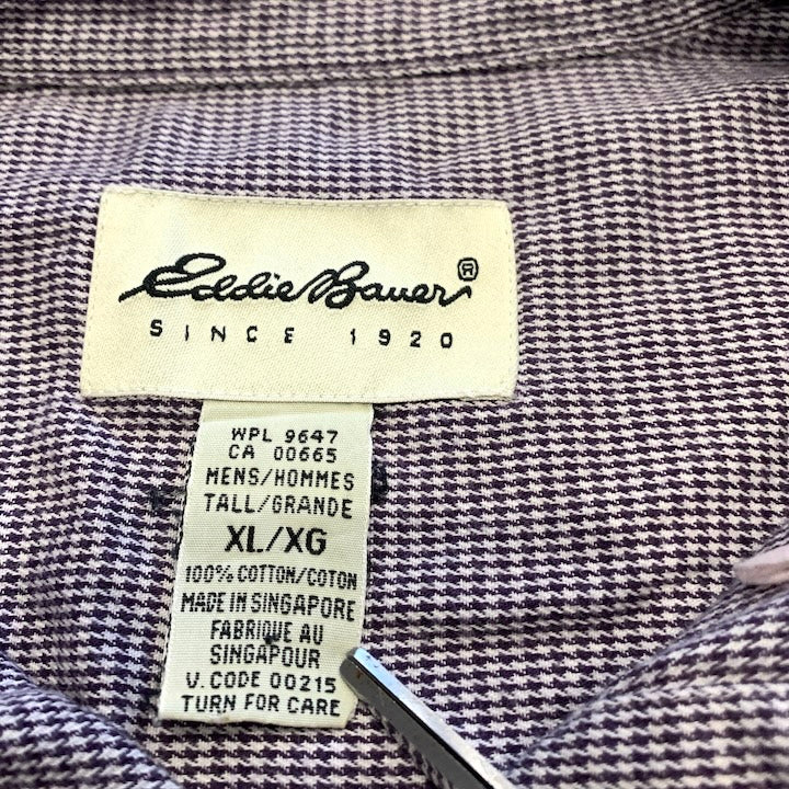 エディーバウアー Eddie Bauer 長袖シャツ 千鳥格子 メンズXL