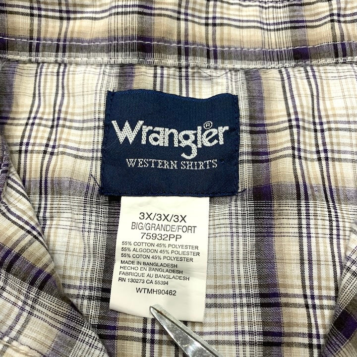 ラングラー Wrangler 長袖シャツ ウエスタンシャツ チェック メンズ3XL
