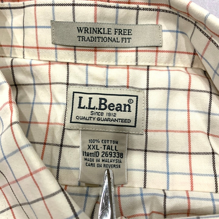 エルエルビーン L.L.Bean 長袖シャツ チェック リンクルフリー メンズXXL