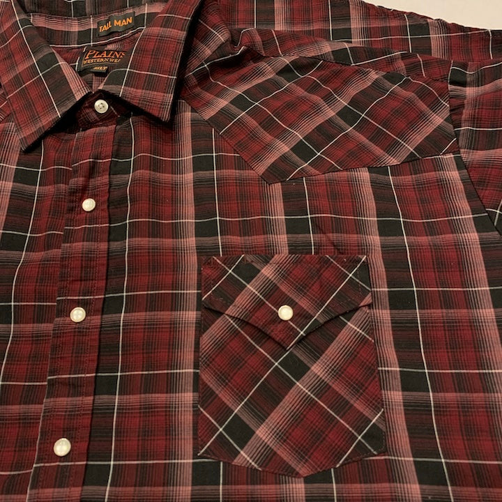 プレインズ PLAINS 長袖シャツ ウエスタンシャツ チェック メンズ3XL