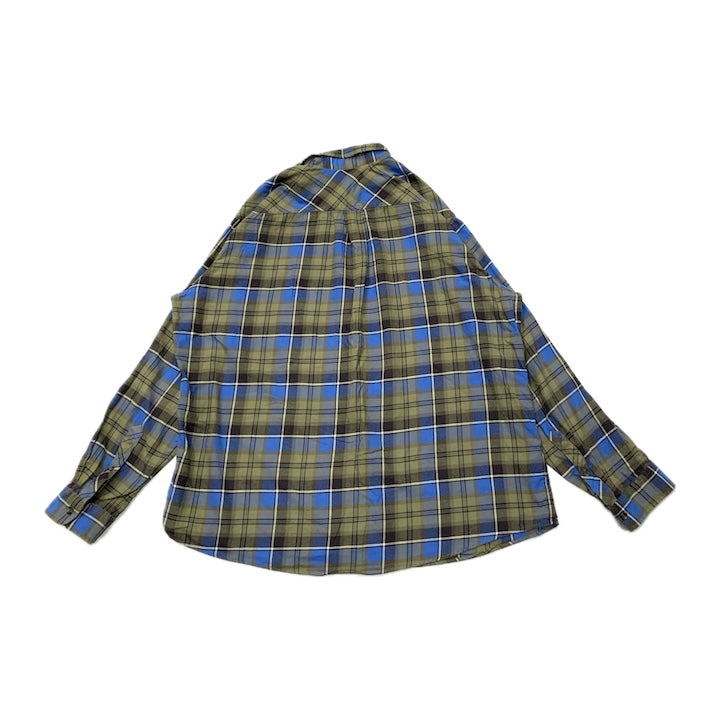 エディーバウアー 古着 長袖シャツ チェック ブルー XXL