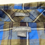エディーバウアー Eddie Bauer 長袖シャツ チェック ブルー メンズXXL