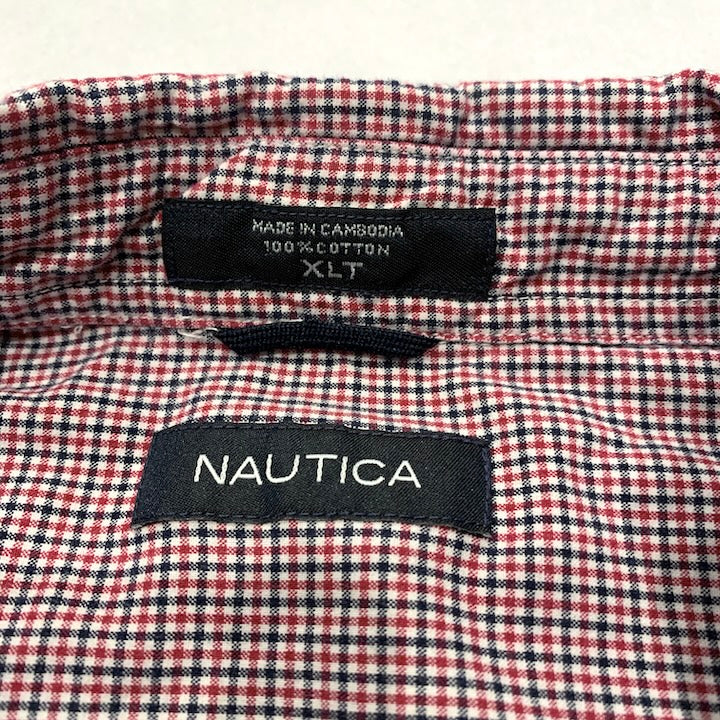 ノーティカ NAUTICA 長袖シャツ チェック 刺繍ロゴ メンズXL