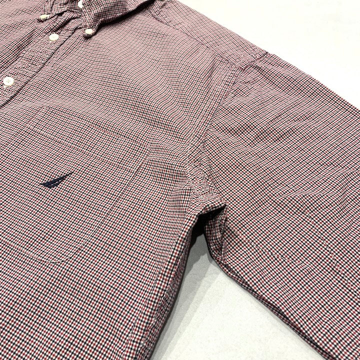 ノーティカ NAUTICA 長袖シャツ チェック 刺繍ロゴ メンズXL