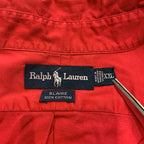 ラルフローレン Ralph Lauren 長袖シャツ 刺繍ロゴ レッド メンズXXL