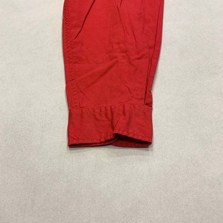ラルフローレン Ralph Lauren 長袖シャツ 刺繍ロゴ レッド メンズXXL