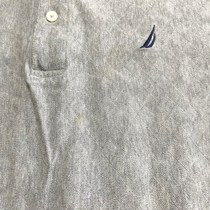 ノーティカ NAUTICA 半袖ポロシャツ 刺繍ロゴ グレー メンズ2XL