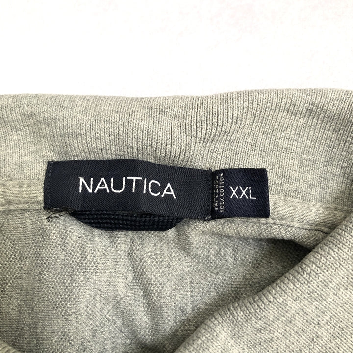 ノーティカ NAUTICA 半袖ポロシャツ 刺繍ロゴ グレー メンズ2XL