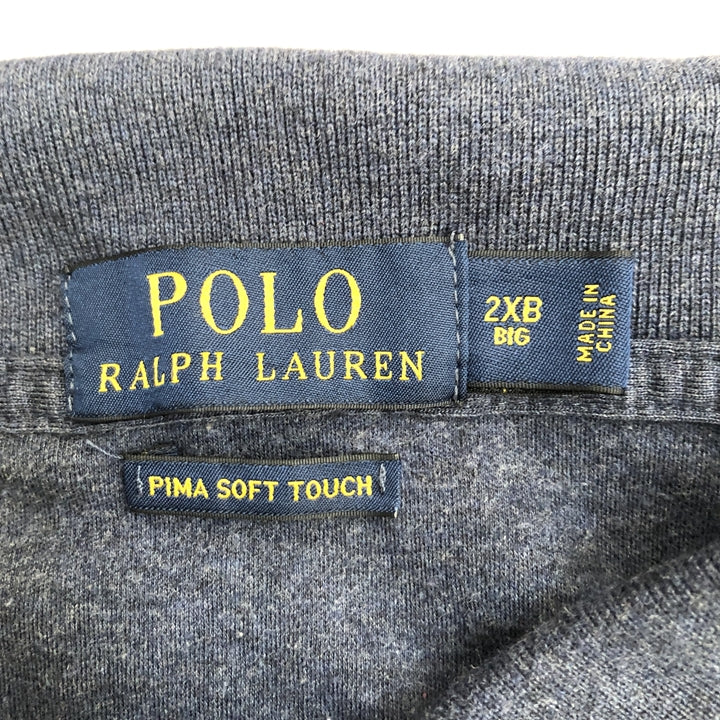 ポロラルフローレン Polo Ralph Lauren 半袖ポロシャツ ネイビー メンズ2XL