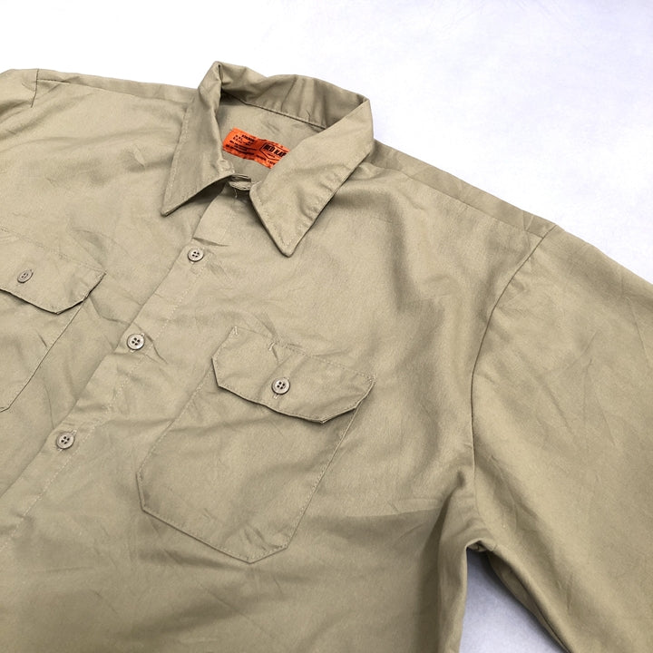 レッドキャップ Red Kap 半袖シャツ ワークシャツ ベージュ 無地 メンズ2XL