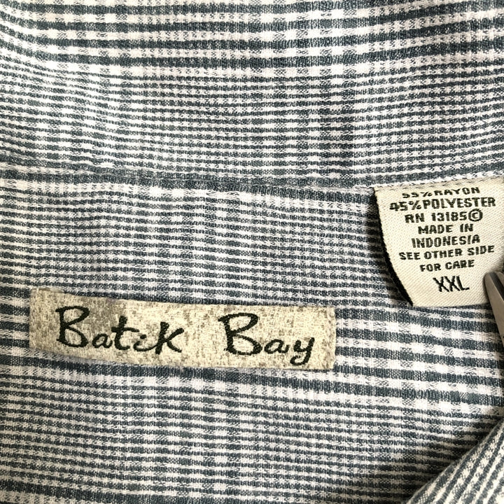 バティックベイ Batik Bay 半袖シャツ チェック グレー メンズ2XL