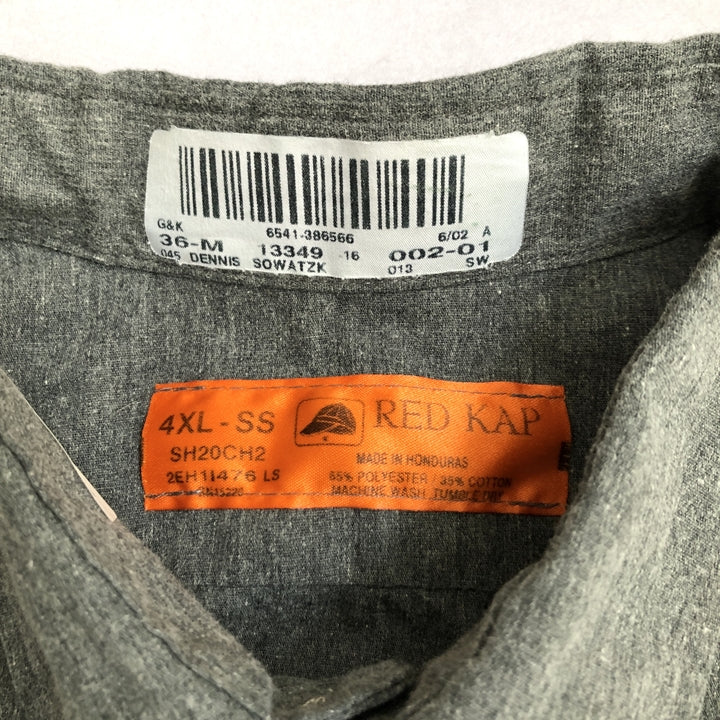 レッドキャップ Red Kap 半袖シャツ ワークシャツ 企業ロゴ ネイビー メンズ4XL