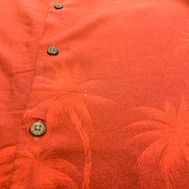 バティックベイ Batik Bay 半袖シャツ アロハシャツ レッド 赤 総柄 メンズXXL