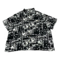 ピューリタン Puritan 半袖シャツ アロハシャツ ブラック 黒 総柄 メンズ3XL