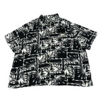 ピューリタン Puritan 半袖シャツ アロハシャツ ブラック 黒 総柄 メンズ3XL