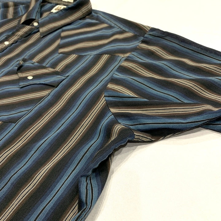 エリーキャトルマン Ely Cattleman 半袖シャツ ストライプ ウエスタン メンズ3XL
