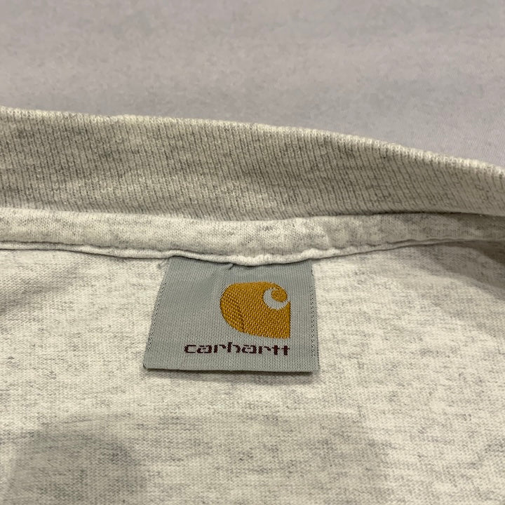 カーハート Carhartt ロンT ヘンリーネック ライトグレー メンズXXL