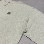 カーハート Carhartt ロンT ヘンリーネック ライトグレー メンズXXL
